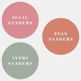 Etiquetas Nome à prova d'água do Boho Arco-Íris Simples