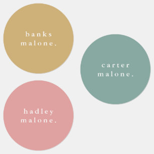 Etiquetas Nome à prova d'água do Boho Arco-Íris Simples