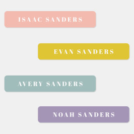 Etiquetas Nome à prova d'água do Boho Arco-Íris Simples