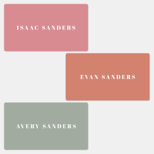 Etiquetas Nome à prova d'água do Boho Arco-Íris Simples