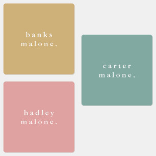 Etiquetas Nome à prova d'água do Boho Arco-Íris Simples