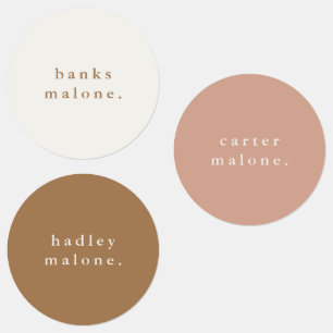 Etiquetas Nome à prova d'água do Boho Arco-Íris Simples