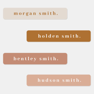 Etiquetas Nome à prova d'água do tipo simples em negrito