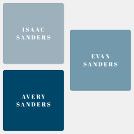 Etiquetas Nome à prova d'água para rapazes simples