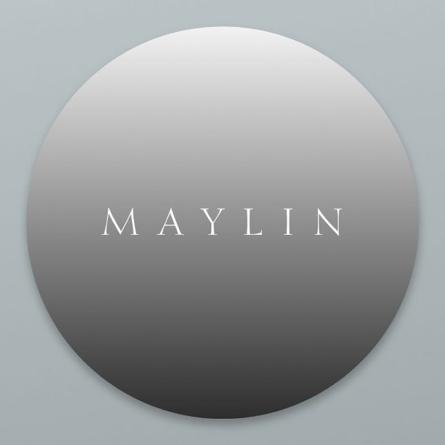 Etiquetas Nome Clássico ou Palavra | Cinzas de gradiente (Criador carregado)