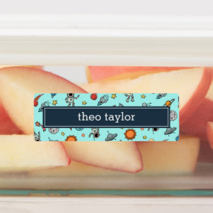 Etiquetas Nome das Crianças com Padrão de Espaço Exterior