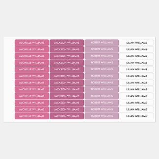Etiquetas Nome das Crianças da Paleta Branca Rosa Simples