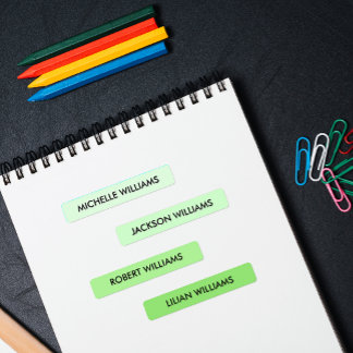 Etiquetas Nome das Crianças da Paleta Verde Simples Pastel