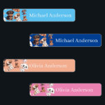 Etiquetas Nome das Crianças de Cachorro Cachorro<br><div class="desc">Um rótulo de roupa de design com padrão de Cachorro Puppy com ilustrações de cor d'água de diferentes raças de cães, tais como Dalmatian, German shepherd, Bulldog, Pug, Poodle, Spaniel. Todo o texto pode ser alterado, permitindo que você use até 4 nomes diferentes em tipografia escrita à mão. Se quiser...</div>