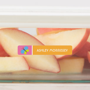 Etiquetas Nome de criança borboleta colorida fofa