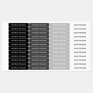 Etiquetas Nome de Crianças em Escala de Cinzas Simples