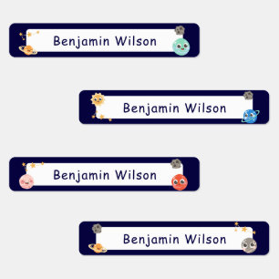 Etiquetas Nome de Crianças Personalizadas do Espaço em Água 