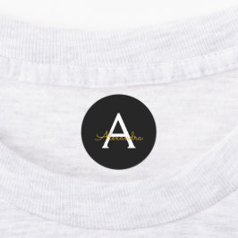 Etiquetas Nome do Monograma Rapariga de Script Moderno Doura