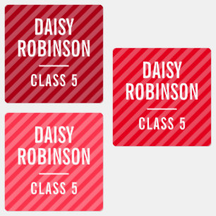 Etiquetas Nome e classe das crianças da escola