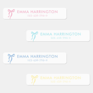 Etiquetas Nome e Contatos das Crianças do Arco de Cores do P