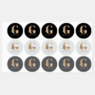 Etiquetas Nome e G Iniciais Modernos Monogramados Personaliz