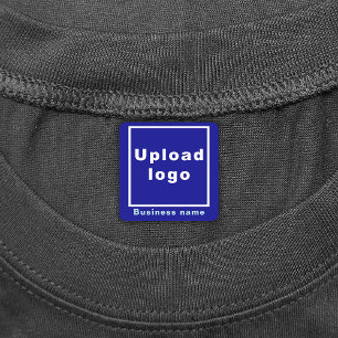 Etiquetas Nome e logotipo da empresa no Blue Square Iron On