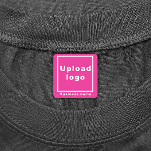 Etiquetas Nome e logotipo de empresa em ferro preto-e-rosa