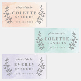 Etiquetas Nome Personalizado Aquarela