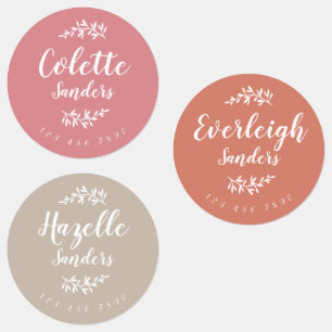 Etiquetas Nome Personalizado Boho Moderno