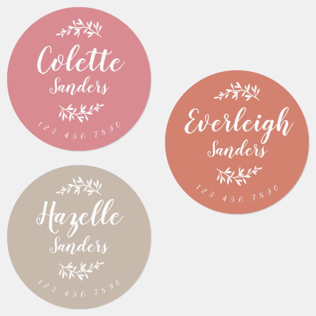 Etiquetas Nome Personalizado Boho Moderno (Grupo)