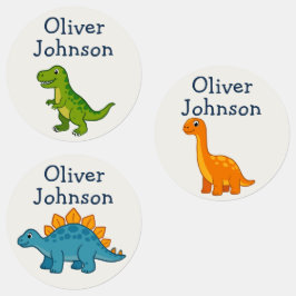 Etiquetas Nome Personalizado de Dinossauro para Crianças na 