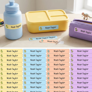 Etiquetas Nome Personalizado de Dinossauro Pastel Adorável p