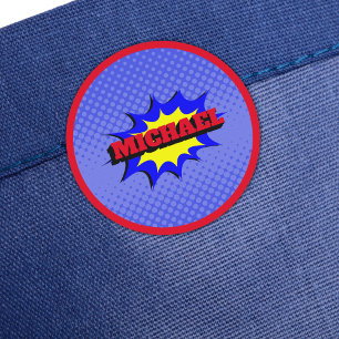 Etiquetas Nome personalizado de quadrinhos de super-heróis 