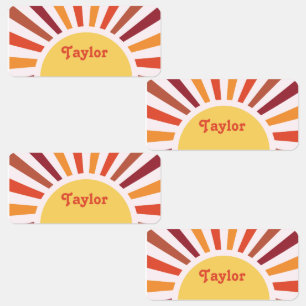 Etiquetas Nome Personalizado dos Raios Sun Ultrassados Retro