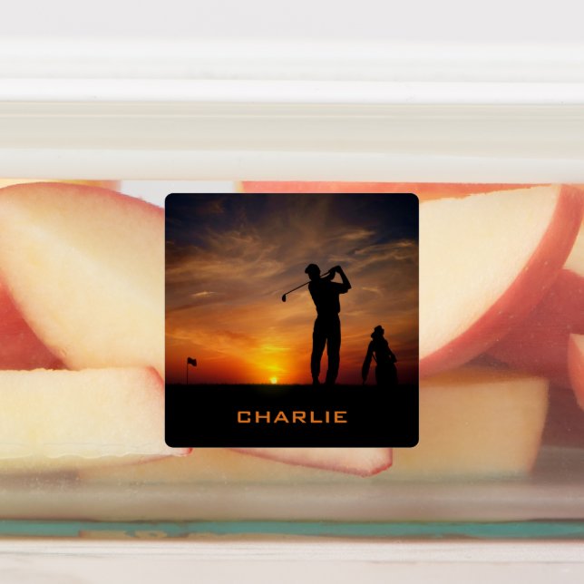 Etiquetas Nome personalizado Golfer Sunset (Afixado)