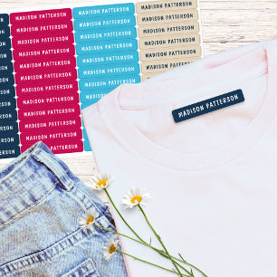 Etiquetas Nome Personalizado Moderno Azul Rosa Aqua Bege