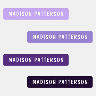 Etiquetas Nome Personalizado Moderno Lavanda Roxo Ameixa