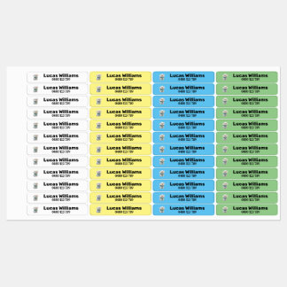 Etiquetas Nome personalizado Pet1a e número de telefone fixo