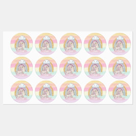 Etiquetas Nome Personalizado 🦄 Rainbow Unicorn Girl