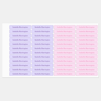 Etiquetas Nome personalizado rosa/púrpura Vestuário de Tecid