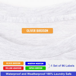 Etiquetas Nomes Coloridos Autocolantes para Roupas, Impermeá