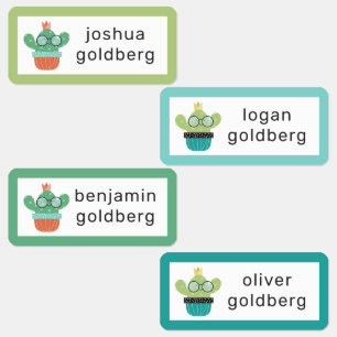 Etiquetas O cacto com óculos adiciona o nome