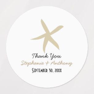 Etiquetas Obrigado náutico do casamento de praia da estrela