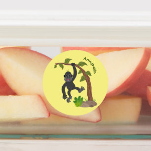 Etiquetas Óptica de desenho animado de gorila de bebê feli