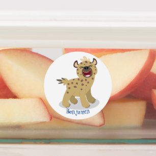 Etiquetas Óptica hiena engraçada rindo ilustração de desenho