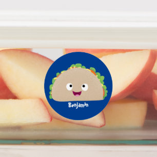 Etiquetas Óptica ilustração do desenho animado do taco fe