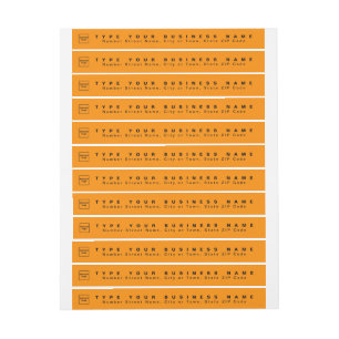 Etiquetas Orange Color Business Return Address Slim