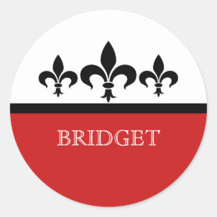 Etiquetas ostentosos vermelhas da flor de lis