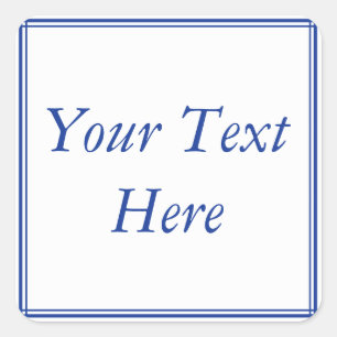 Etiquetas ou rótulos azuis e brancos com texto per