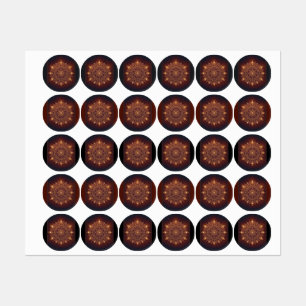 Etiquetas Ouro Diwali Mandala - Luz dentro e ao redor