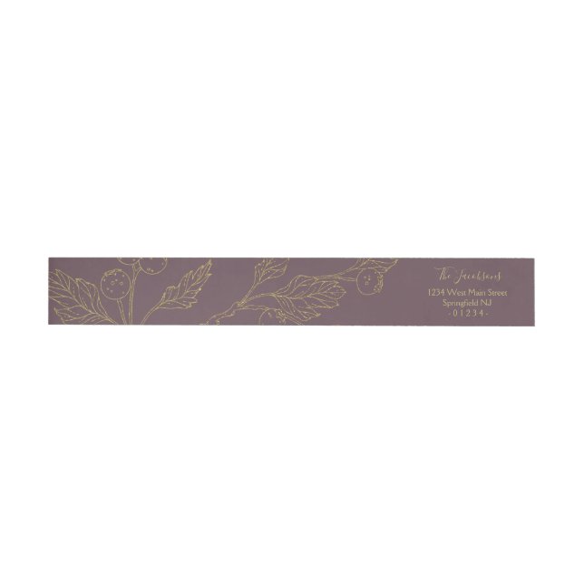 Etiquetas Ouro Foil Winter Berries (Individual)