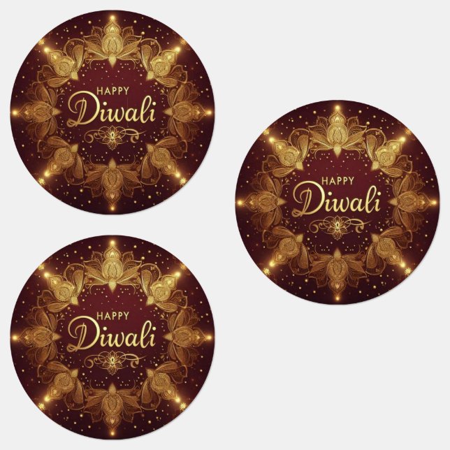 Etiquetas Ouro Glow Diwali (Grupo)