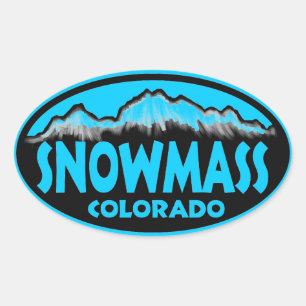 Etiquetas ovais azuis de Snowmass Colorado