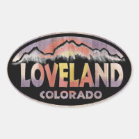 Etiquetas ovais da bandeira Loveland Colorado