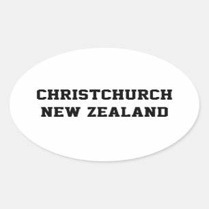 Etiquetas ovais da Nova Zelândia ChristChurch